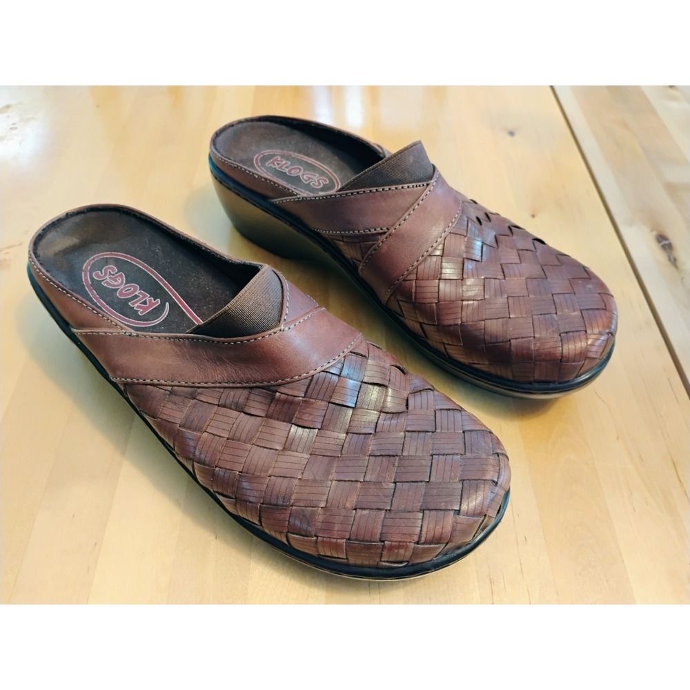 KLOGS Mules Shoes Womens 11 Basket Weave Y2K 90s Gorp Minimalist Chunky Boho